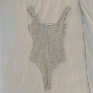 Missguided bustier style bodysuit in heathered grey